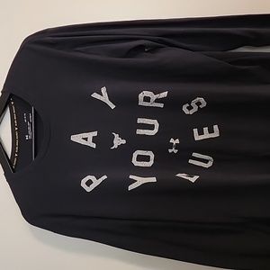 Project Rock Under Armour long sleeve t-shirt, Large, Black and White.